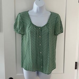 Boden green polka dot blouse. Women’s size 8.